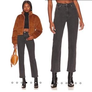 ROLLA'S Original Straight in Brad Black Washed Black Denim Jeans Size 27